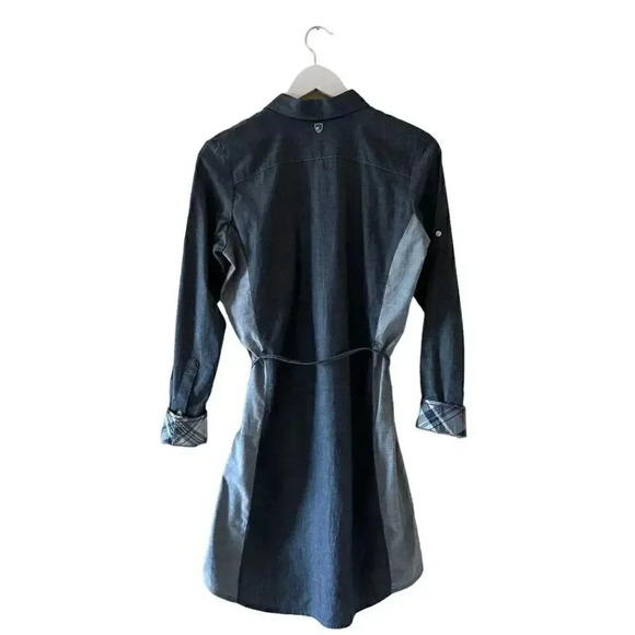 Kuhl Kiley Vintage Indigo Sail Blue Chambray Denim Tie Waist Dress SZ S #1848 - Picture 11 of 16